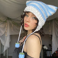 Hand Knitted Striped Woolen Beanie