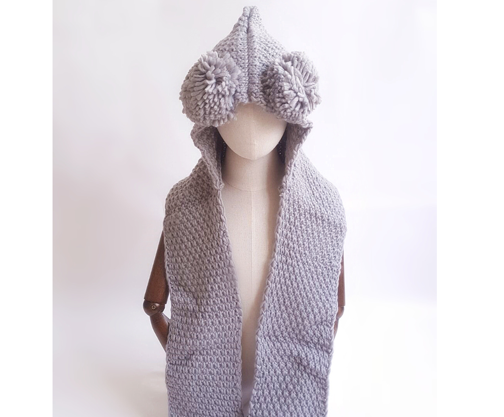 Knitted Beanie with Bear Design