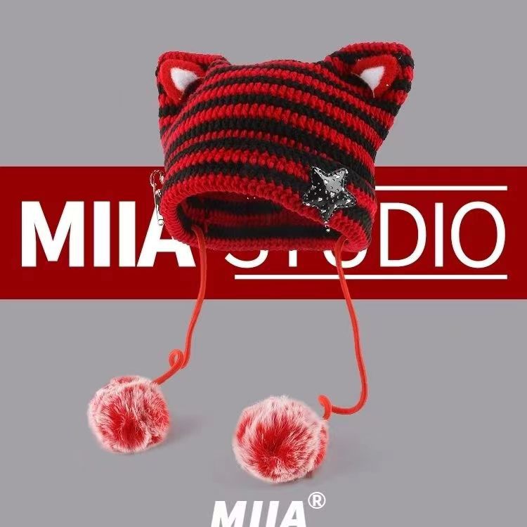 Punk Cat Ears Knit Beanie