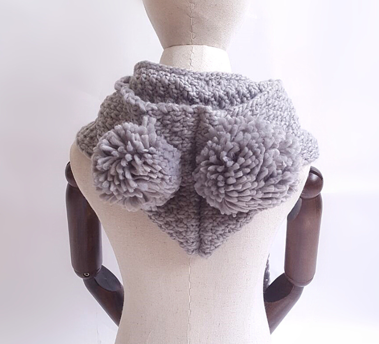 Knitted Beanie with Bear Design
