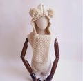Knitted Beanie with Bear Design